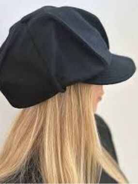 Black Wool Newsboy Cap - Unisex